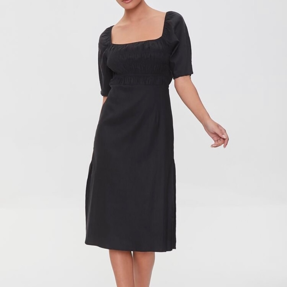 Forever21 linen blend cutout dress sz S